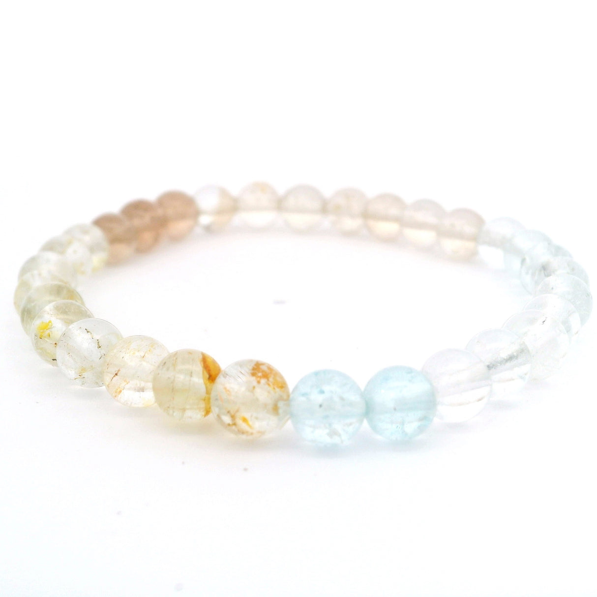 Multi Topaz Beaded Bracelet - 6mm Round