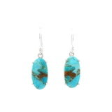 Turquoise Dangle Earrings - Oval Prong Set