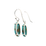 Turquoise Dangle Earrings - Oval Prong Set