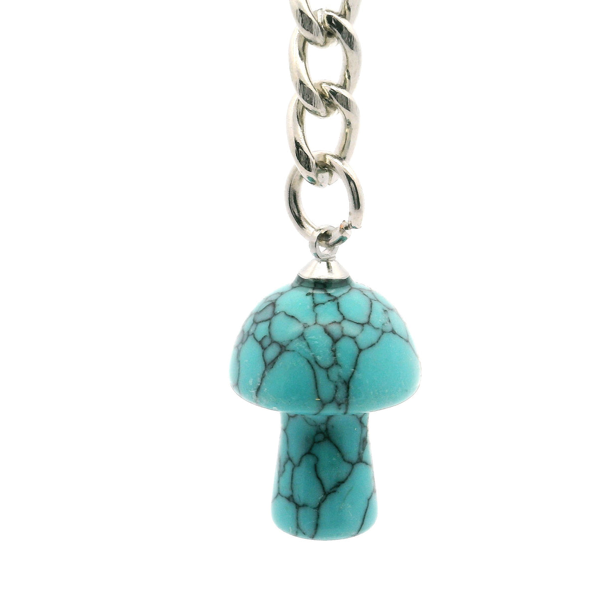 Turquoise Howlite Mushroom Keychain