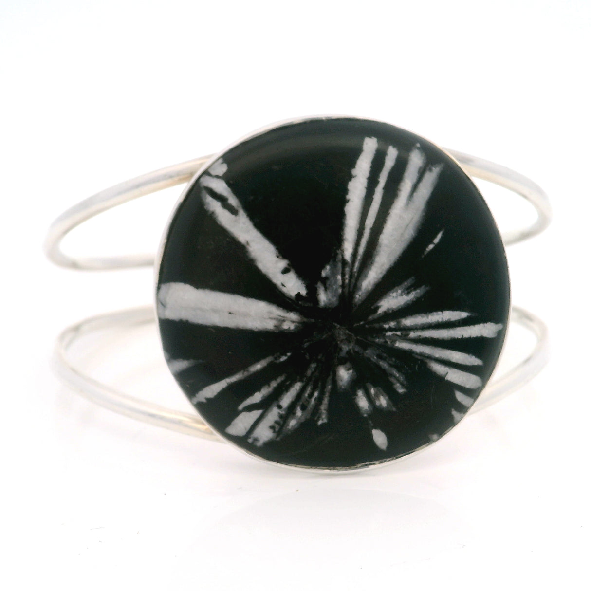 Chrysanthemum Stone Cuff, smaller than 2"