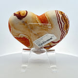 Wonderstone Heart on Lucite Stand - Zebra Side with Sedona Reds