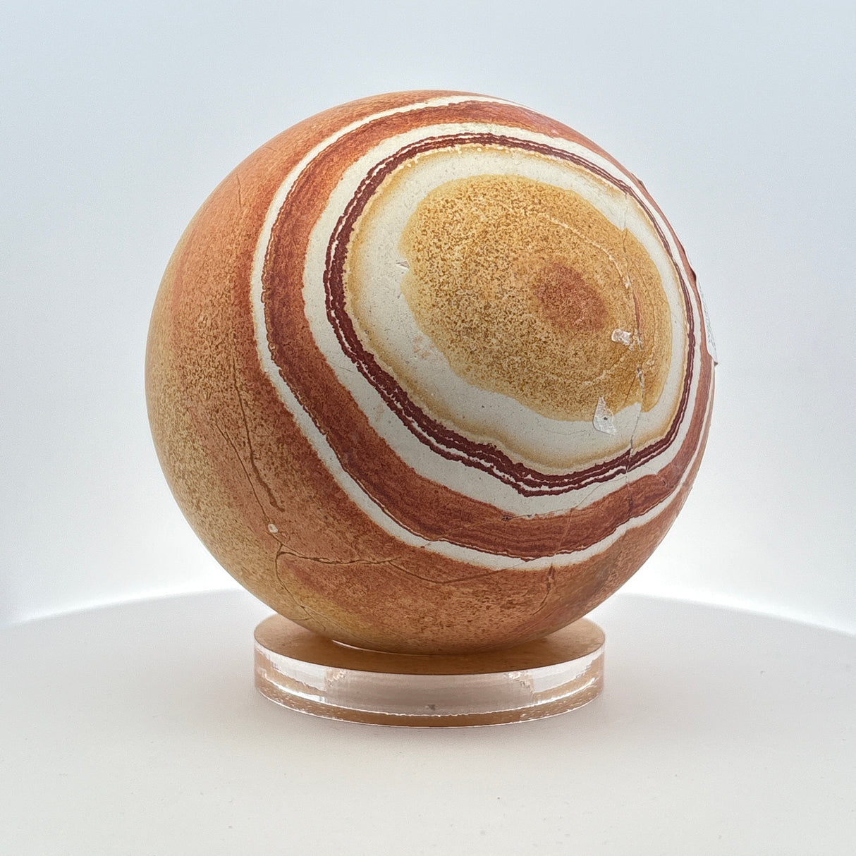 Wonderstone Sphere 3.75" on Lucite Stand - Bulls Eye