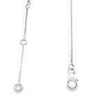 Faceted Yellow Sapphire Necklace - Round Prong Set In 925 Sterling Silver Half Moon with Faceted Dangling Oval