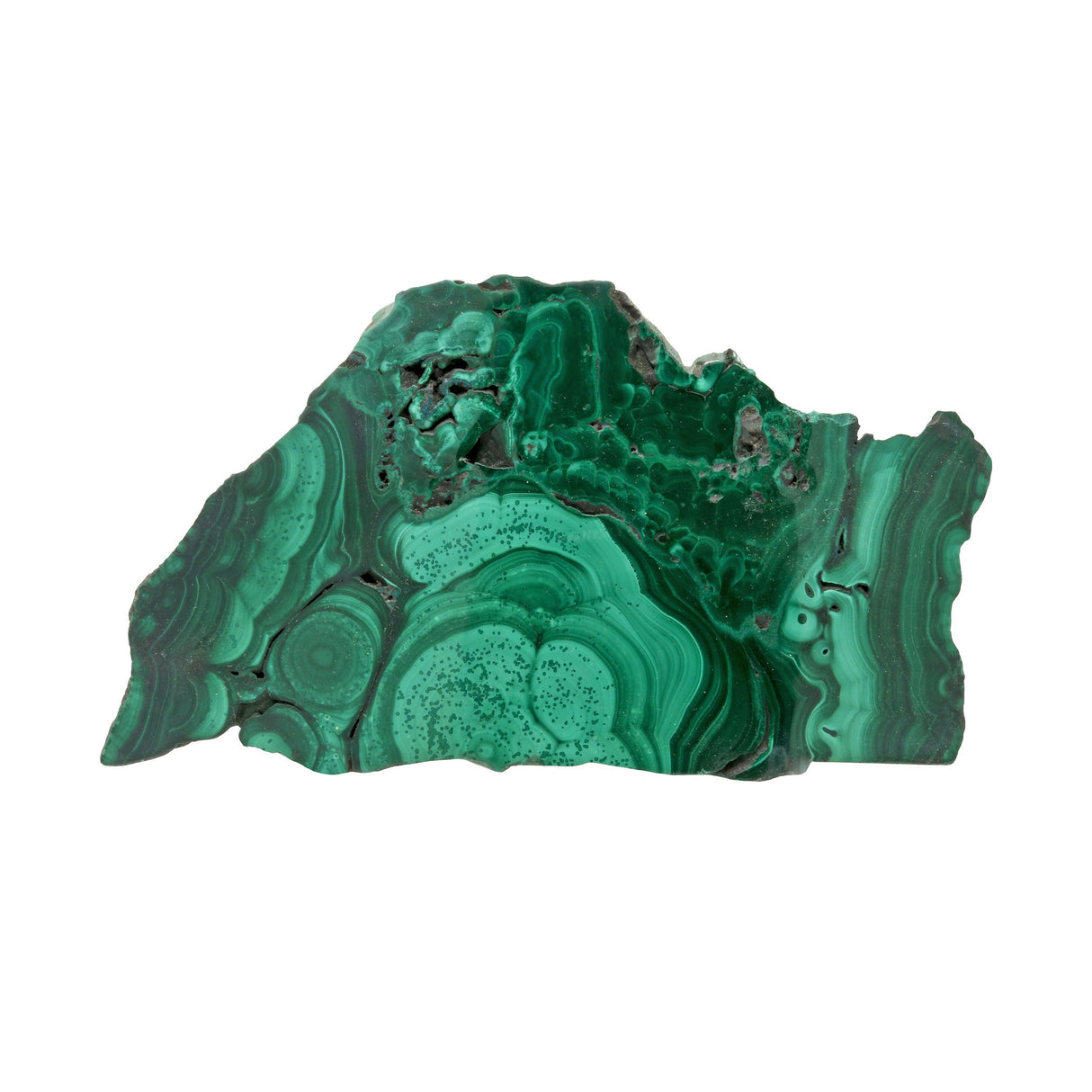 Malachite Slice - Single-side Polished with Fibrous Crystals