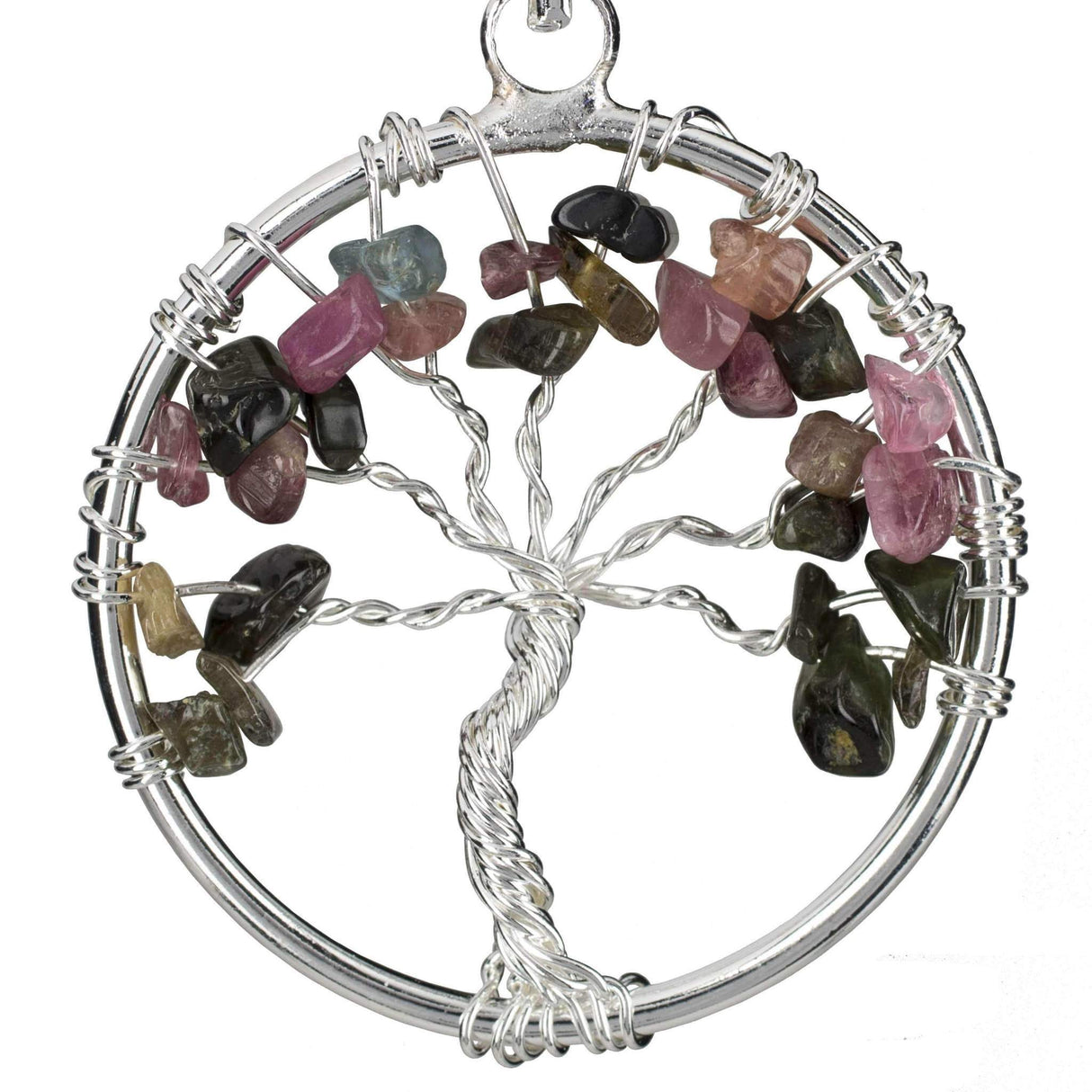 Tourmaline Wire Wrapped Tree of Life Pendant - Sacred Geometry