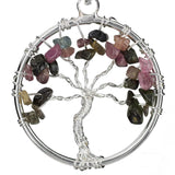 Tourmaline Wire Wrapped Tree of Life Pendant - Sacred Geometry