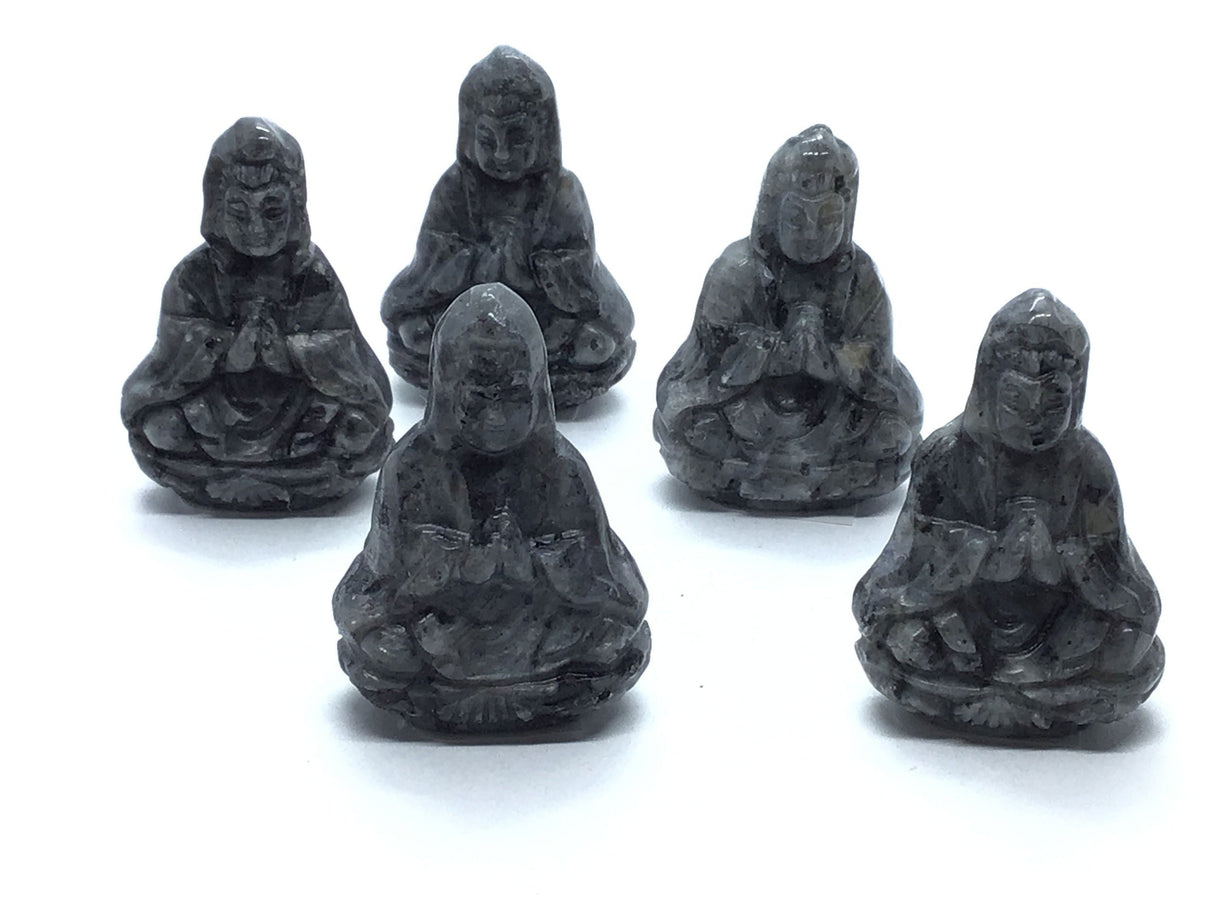 Larvikite Kwan Yin Carving