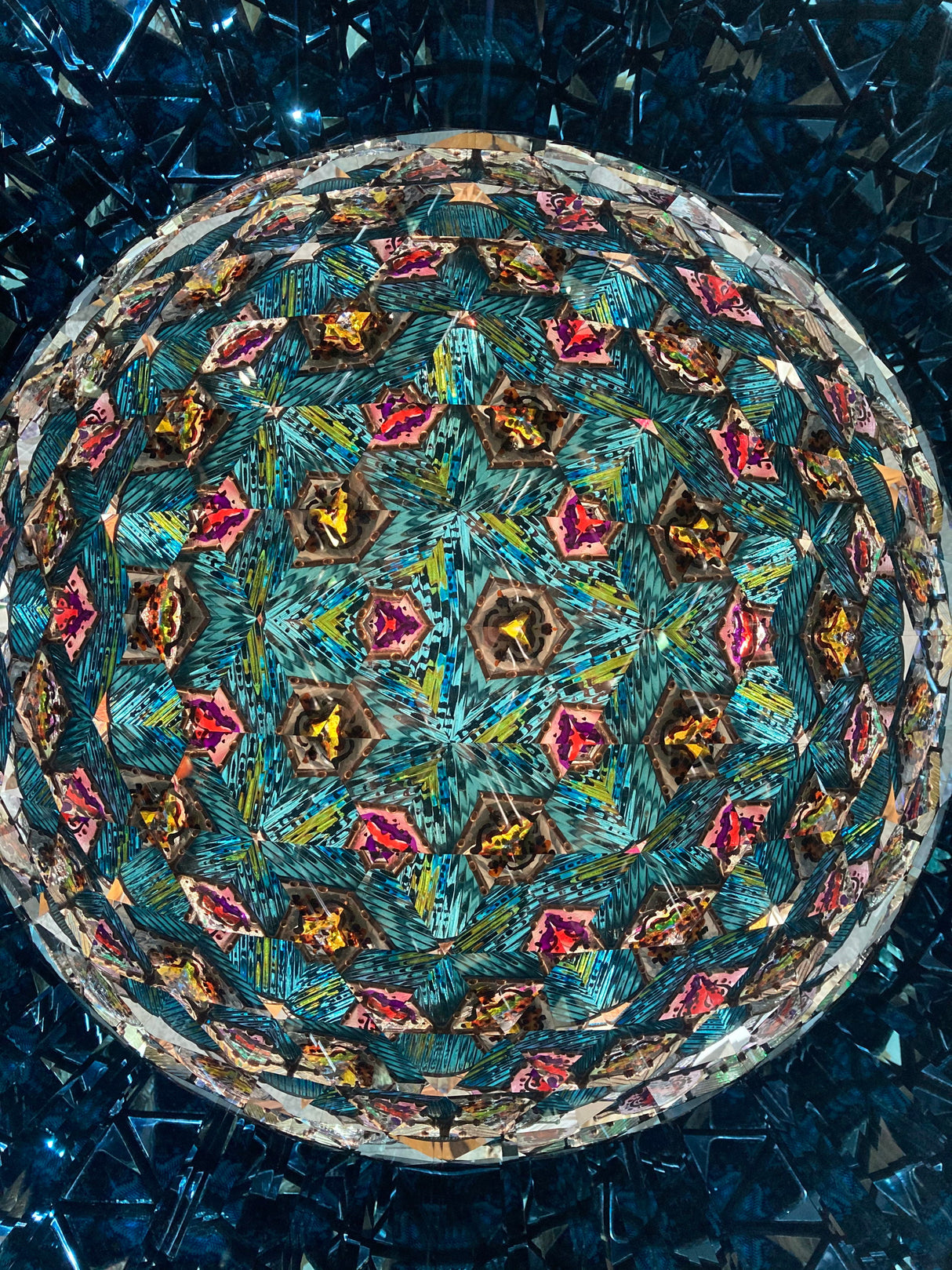Kaleidoscope with Manzanita Branch End Table Artpiece