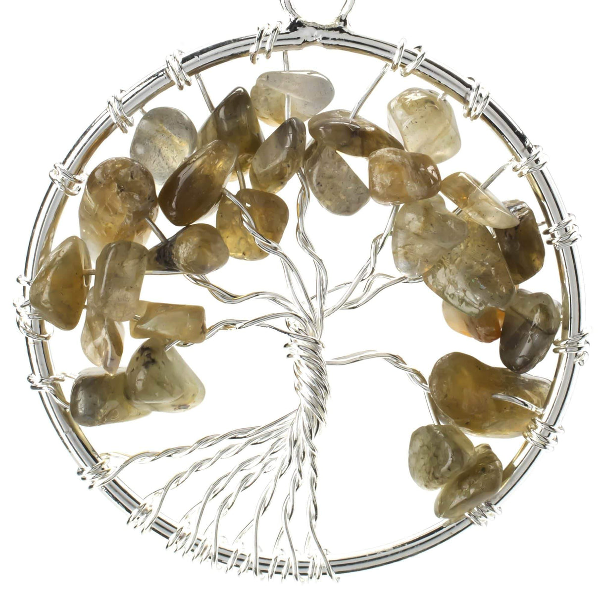 Labradorite Wire Wrapped Tree of Life Necklace - Sacred Geometry