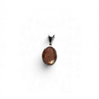 Rare Earth Gallery faceted oval sunstone pendant in a simple 925 sterling silver bezel setting