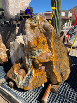 Green Talan Onyx Specimen Boulder Fountain With Stalactite Inclusions