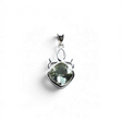 Rare Earth Gallery square faceted prasiolite pendant in a 925 sterling silver filigree bezel setting
