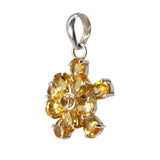 Citrine Daffodil Pendant - Faceted Geometric Matrix in Shape Of Daffodil