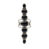 Black Onyx Ring 7 Stones with Vintage Style Band