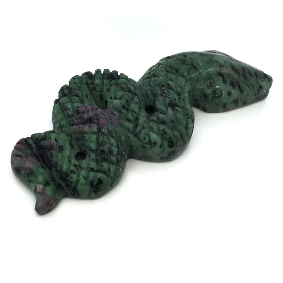 Ruby Zoisite 4" Snake Ready-to-Strike Carving