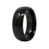 8mm Tungsten Ring - Black High Polish Domed