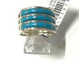 Turquoise Inlay Rings - 3 Rows