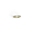 Rare Earth Gallery 2mm titanium ring with gold IP plating and a half-band of sparkling white cubic zirconia stones.