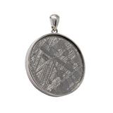 Muonionalusta Meteorite Pendant - Circle with Flower of Life - Sacred Geometry
