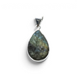 Rare Earth Gallery pear-shaped rough labradorite pendant set in a 925 sterling silver bezel