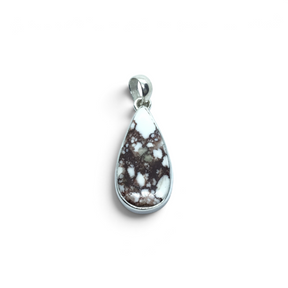Rare Earth Gallery pear-shaped Wild Horse Howlite pendant in a simple 925 sterling silver bezel setting.