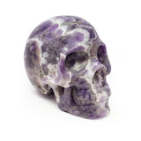 A++ Chevron Amethyst 7" Skull Carving