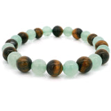 Aventurine & Tigers Eye Beaded Bracelet - 8mm Round