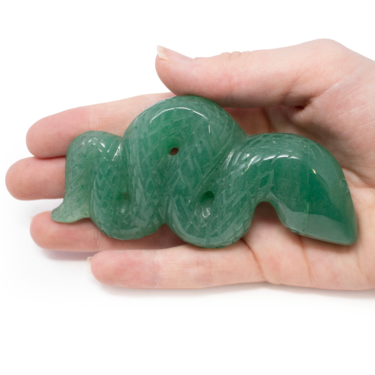 Aventurine 4" Snake Ready-to-Strike Carving