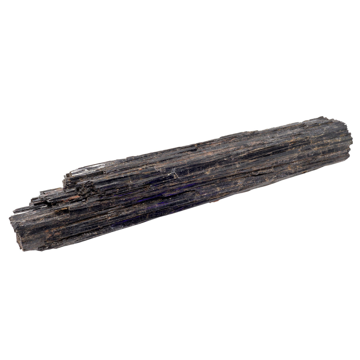 Black Tourmaline Specimen - White and Iron Pegmatite Embedded into the Solid Crystal