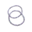Rare Earth Gallery 5mm round kunzite beaded bracelet with soft lavender gemstone beads on a white background