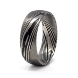 Damascus Tungsten Ring Size 12 - Black & Steel Tone