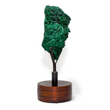 Chatoyant Fibrous Malachite Specimen on Custom Spinning Stand