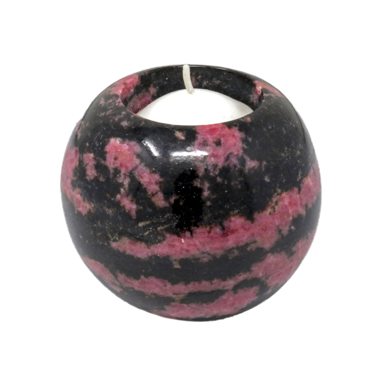 Rhodonite Sphere Candle Holder