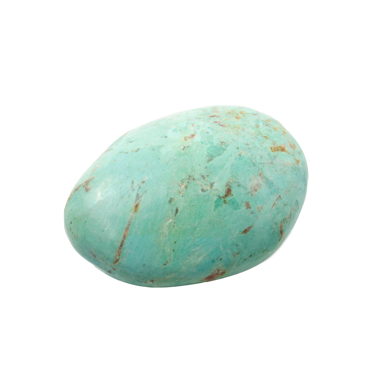 Pierre de paume en chrysocolle du Pérou - Bleu œuf de robin