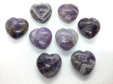 Amethyst Puffy Heart with Chevron Inclusions (Singles)