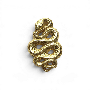 Rare Earth Gallery gold vermeil snake pendant featuring detailed scale texture on 925 sterling silver