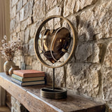 Sardonyx Flat Heart on Custom Metal Circle Stand