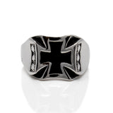 Stainless Steel 5-Point Maltese Cross Ring