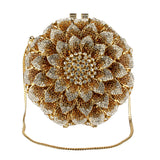 Sunflower Jewel Purse - Gold & Clear with Chain