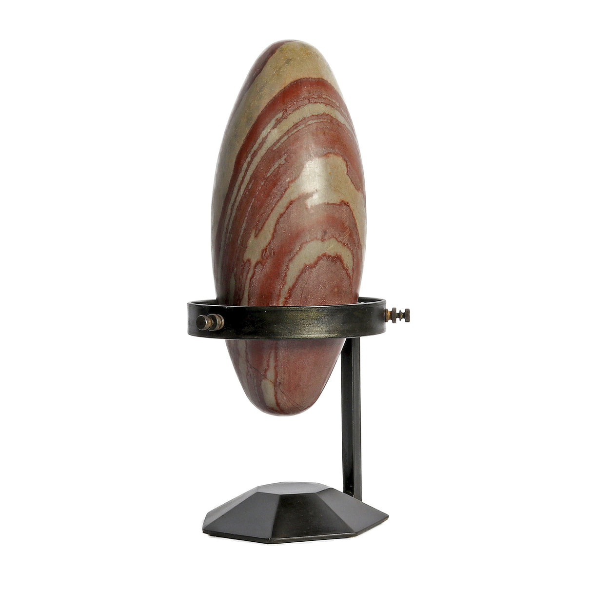 Shiva Lingam Stone on Custom Metal Stand