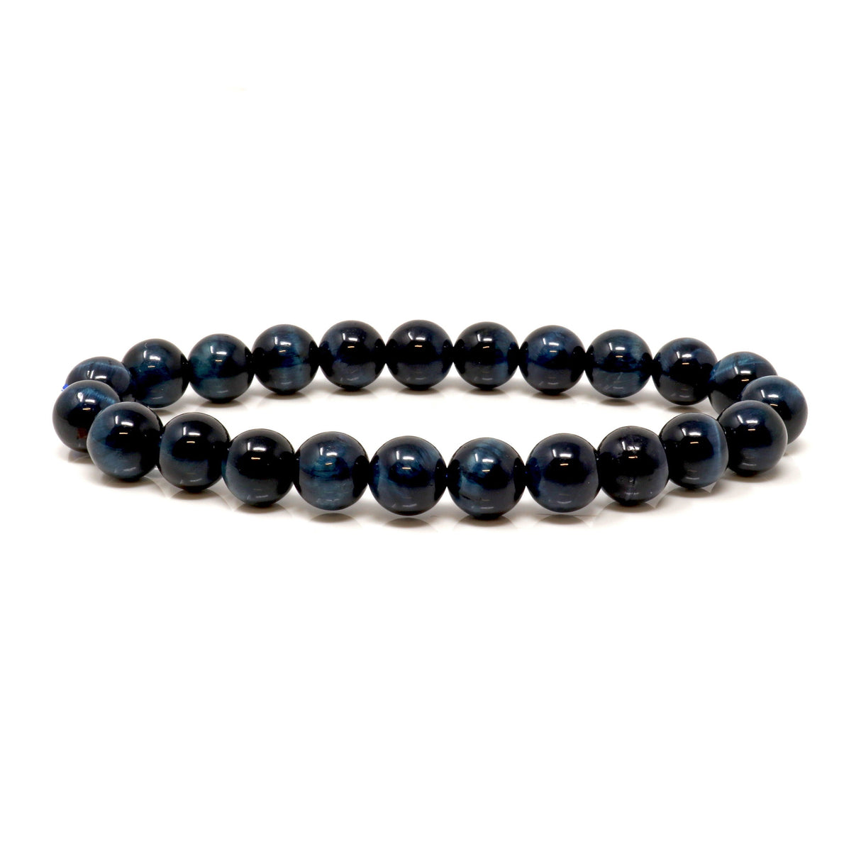 Blue Tigers Eye 8mm Beaded Bracelet