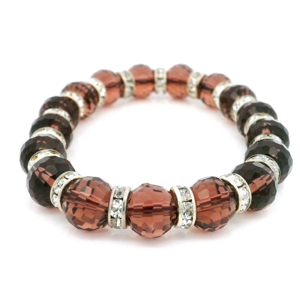 Crystal Glass Bracelet - Wine Color