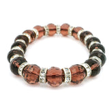 Crystal Glass Bracelet - Wine Color