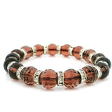 Crystal Glass Bracelet - Wine Color