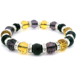 Crystal Glass Bracelet - Black Citrine Purple