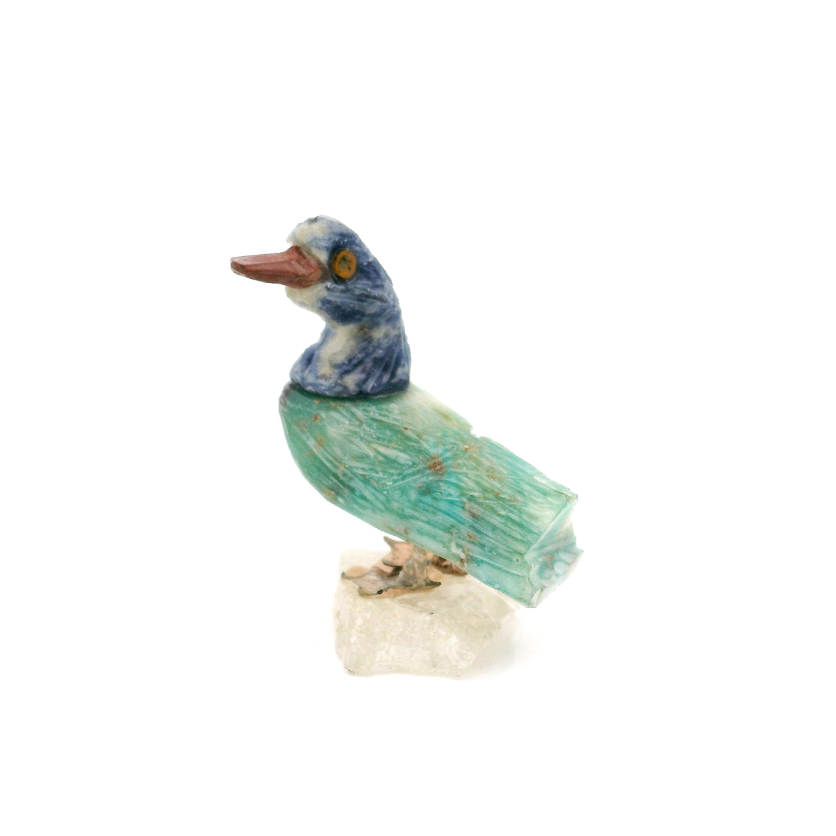 Amazonite Mini Bird Carving - Duck