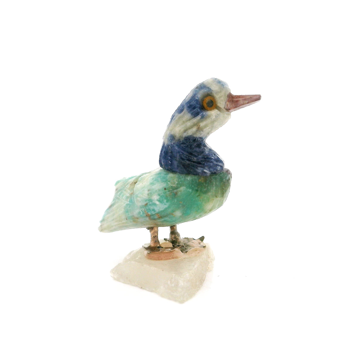 Amazonite Mini Bird Carving - Duck