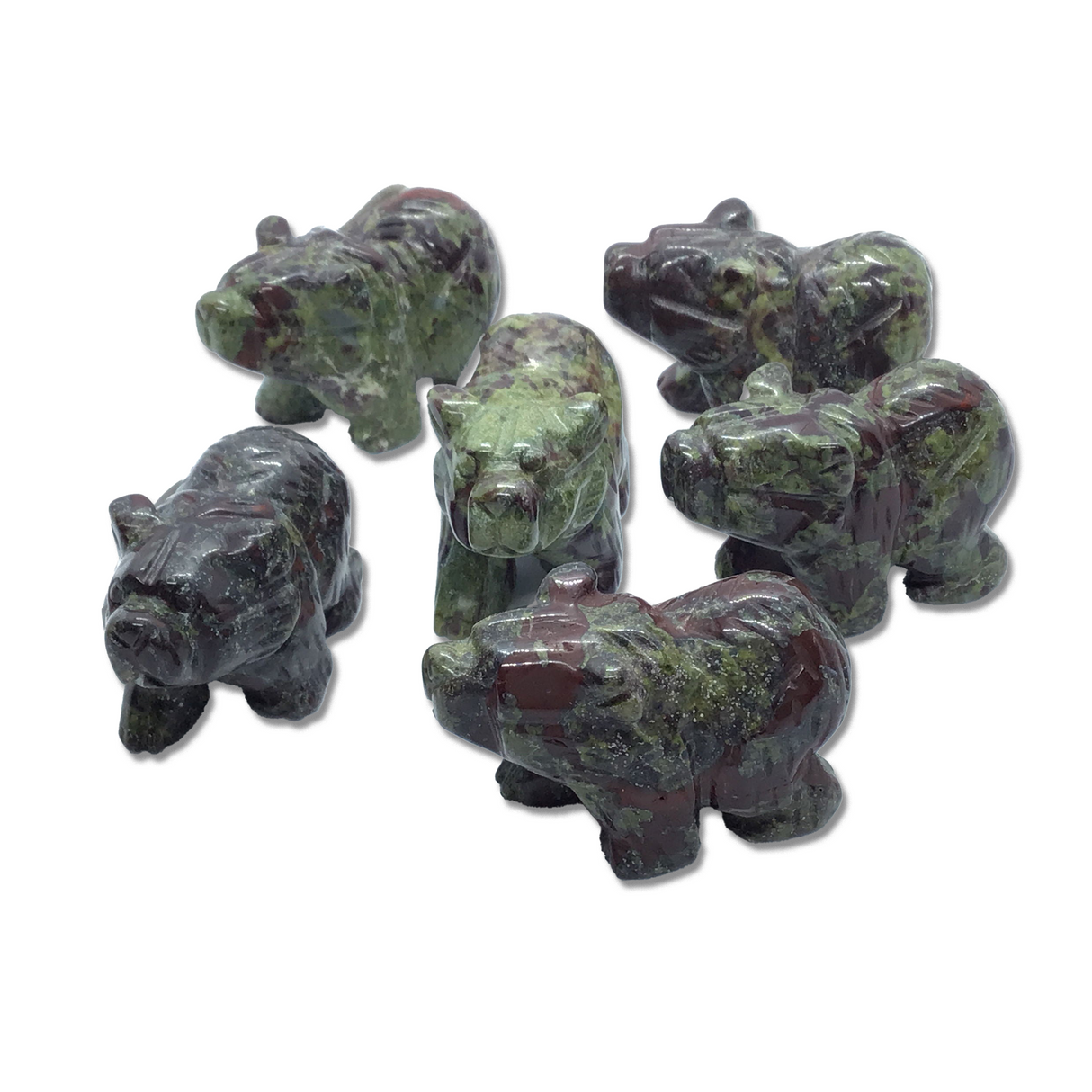Dragon Bloodstone Bear Carving - 1 Inch Tall - Sold In Singles