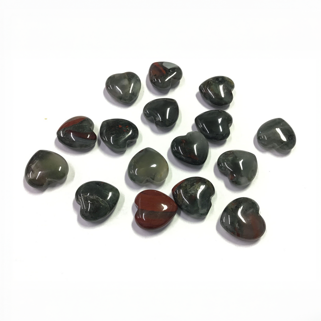 Bloodstone Heart 25mm -Seftonite - Sold In Singles